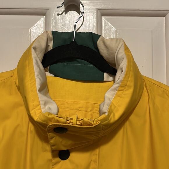 Rainforest Jacket Mens Hooded Reversible Yellow Blue Green Rain Size XL - Picture 4 of 7